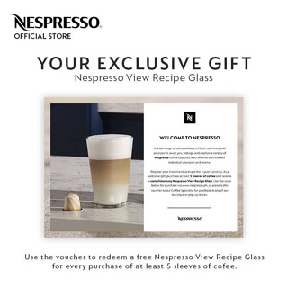 NIB NESPRESSO 1 VIEW RECIPE GLASS