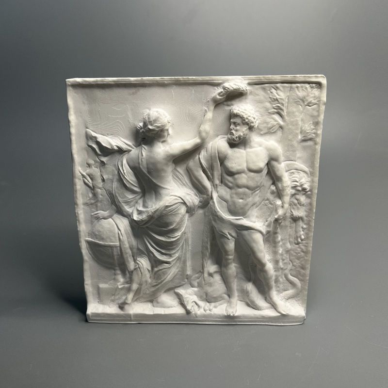 COD Nordic retro Roman Hercules sculpture plaster statue flat relief