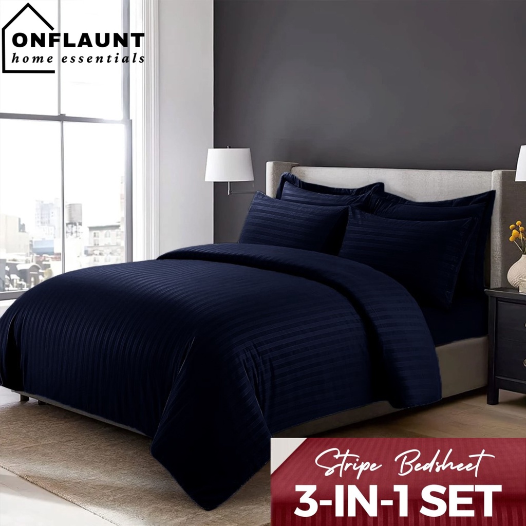 OnFlaunt Striped Bedsheet Elegant Hotel Quality Bedding Duvet Cover