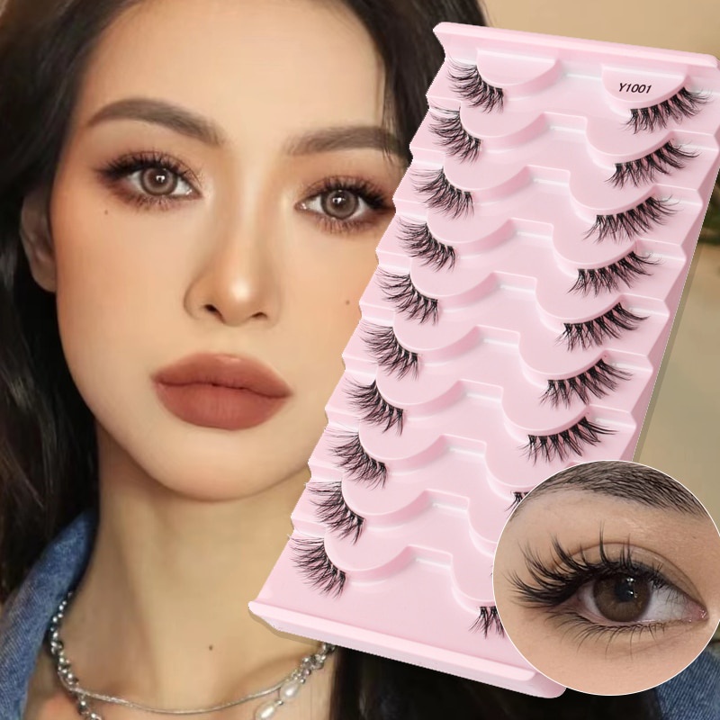 YSDO 3/5/10 Pairs Natural Half Eyelash Extension Handmade 3D Mink Lashes Makeup Dramatic Mink F