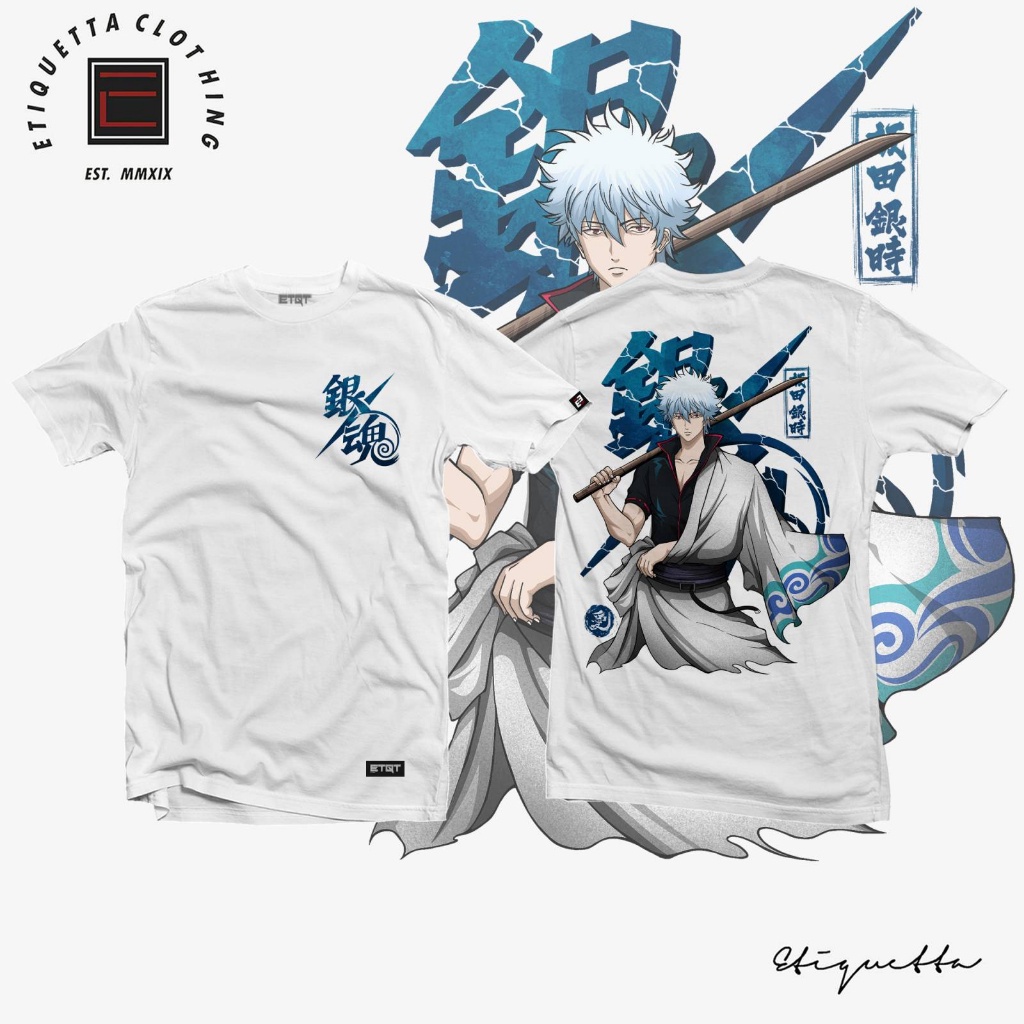 Anime Shirt Unisex Etiquetta Co Gintama Sakata Gintoki V2 Shopee Philippines 6244