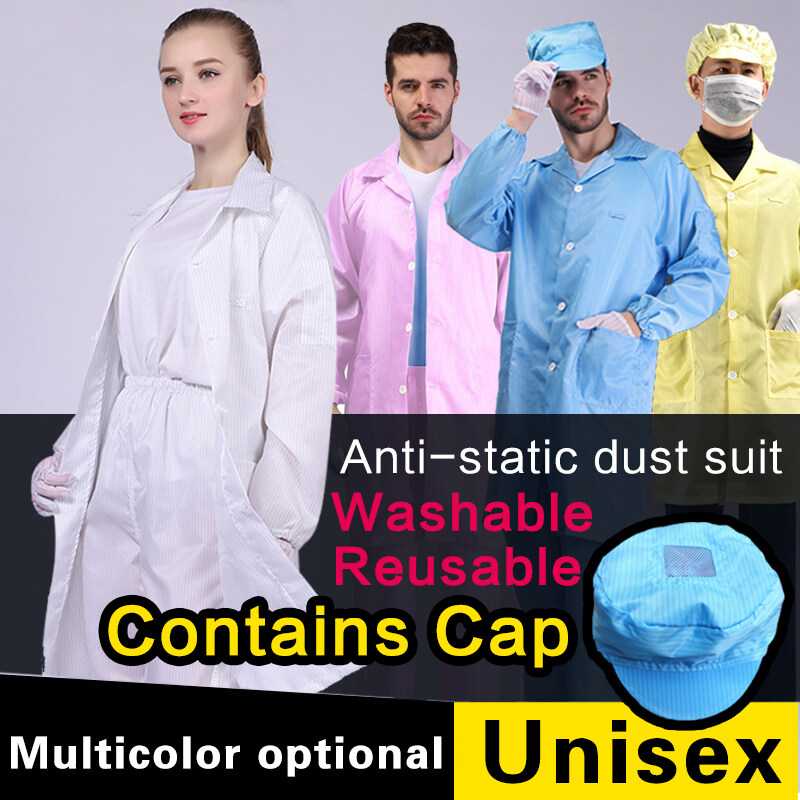 PPE Jacket Reusable Lab Gown Washable with Cap Anti Static ppe Esd