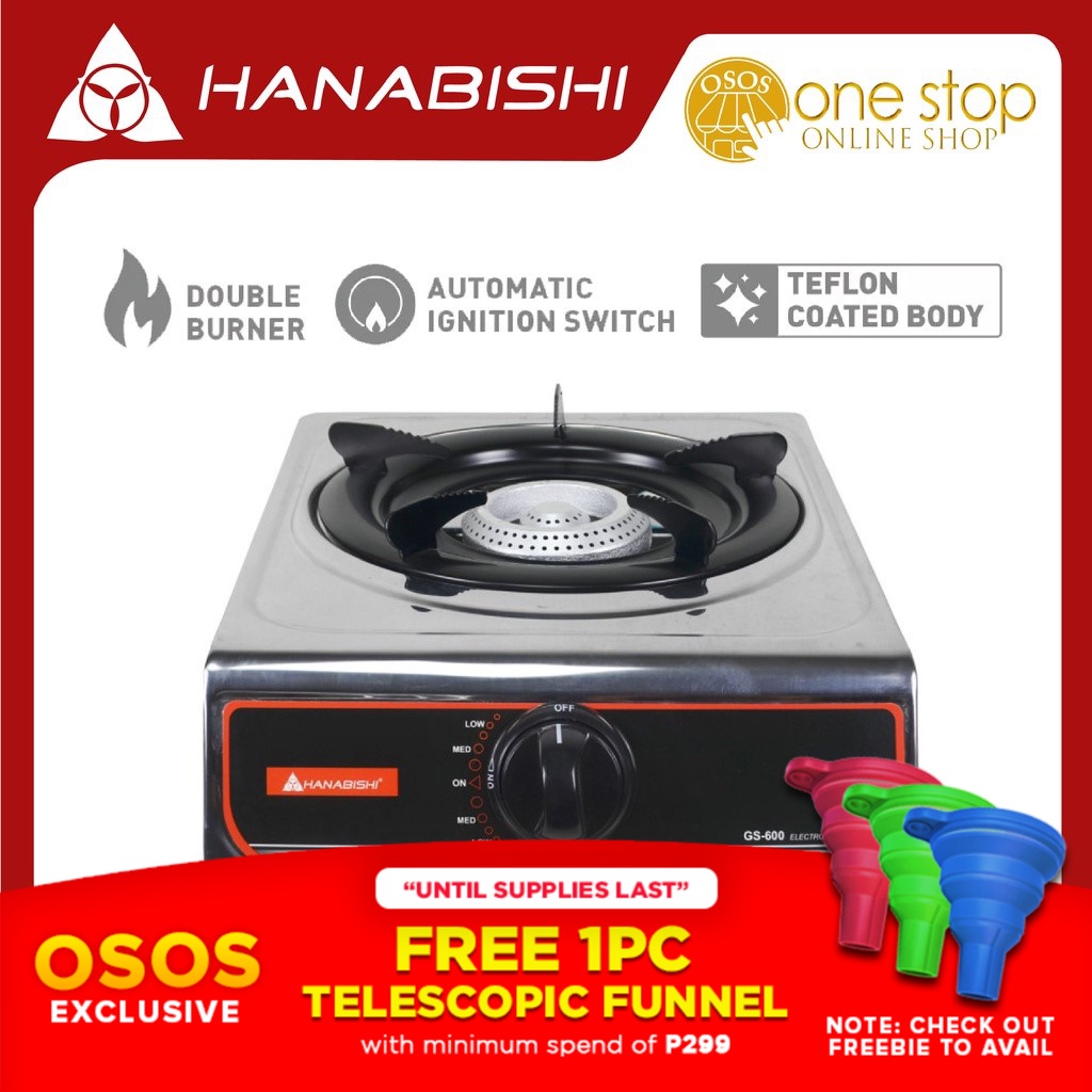 Hanabishi Original Single Burner Gas Stove GS600 GS 600 •OSOS• FREE