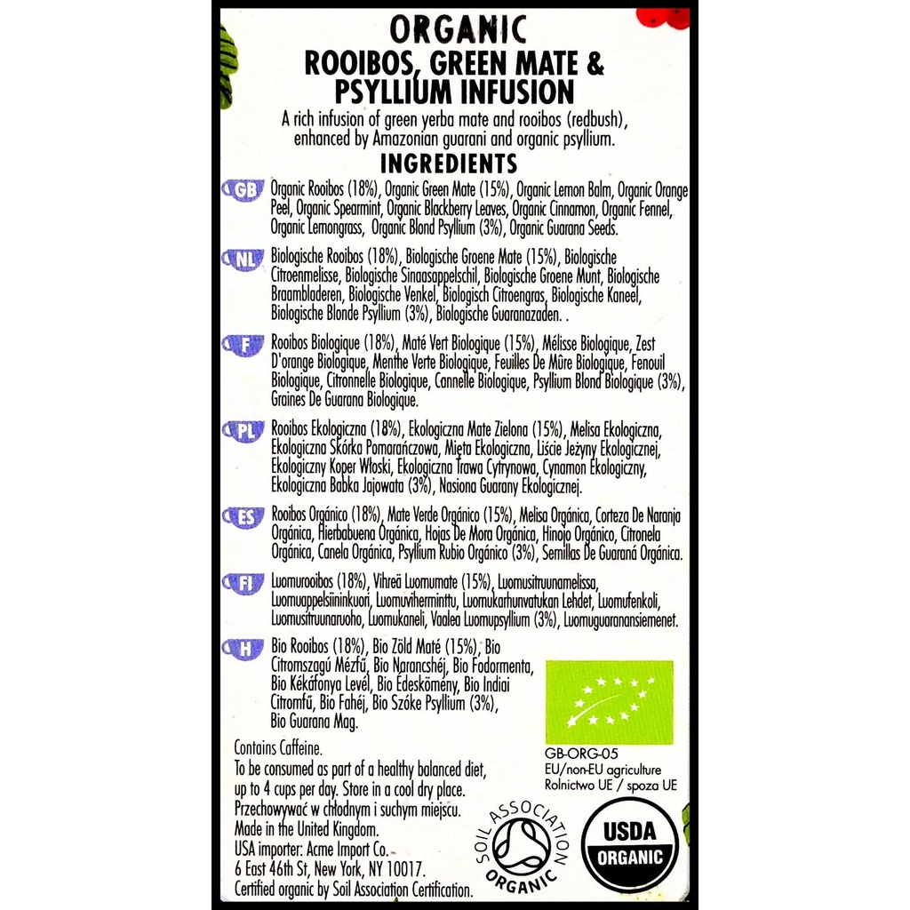 Heath and Heather Organic Tea Botanical Slim Mate Yerba Mate