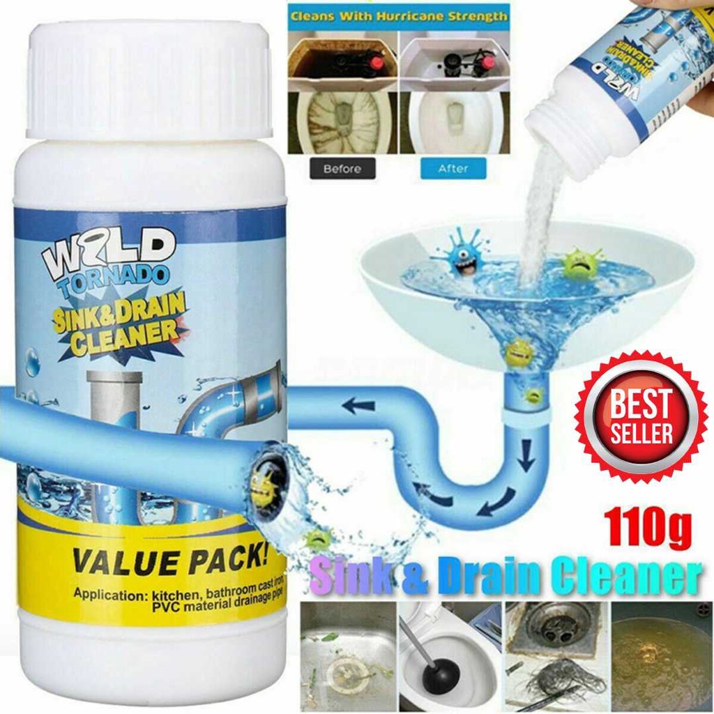 WILD TORNADO SINK AND DRAIN CLEANER clog remover baradong toilet bowl