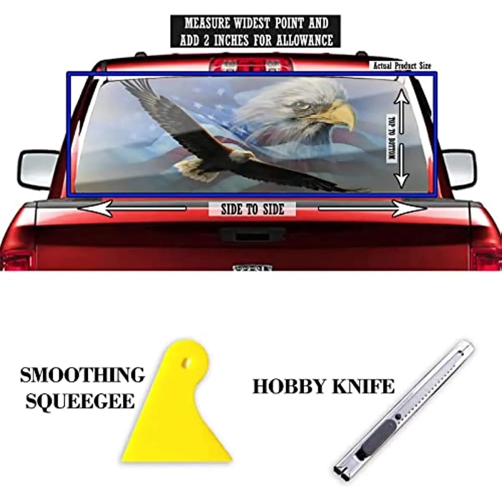 Truck Rear Window Decals, Eagle America Flag Truck Rear Window Stickers ...