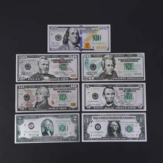 8PCS Gold Dollar Bill Full Set Gold Banknote Colorful USD 1/2/5/10/20/50/100