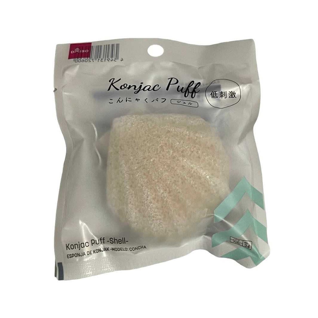 Daiso Konjac Puff Natural Facial Cleanser Sponge Japan Product