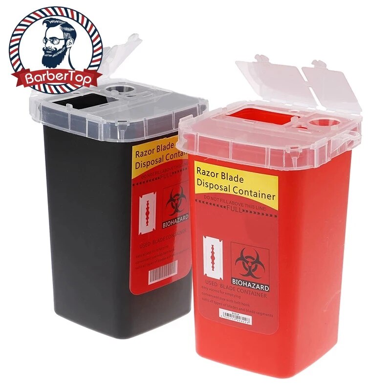 유Barber Shop Accessories Feather Razor Blade Disposal Case Trash Can