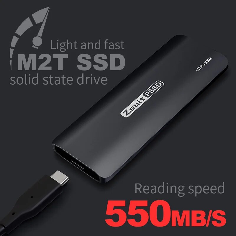 ♚External Ssd 128GB Portable Solid State Flash Drive PC HD External