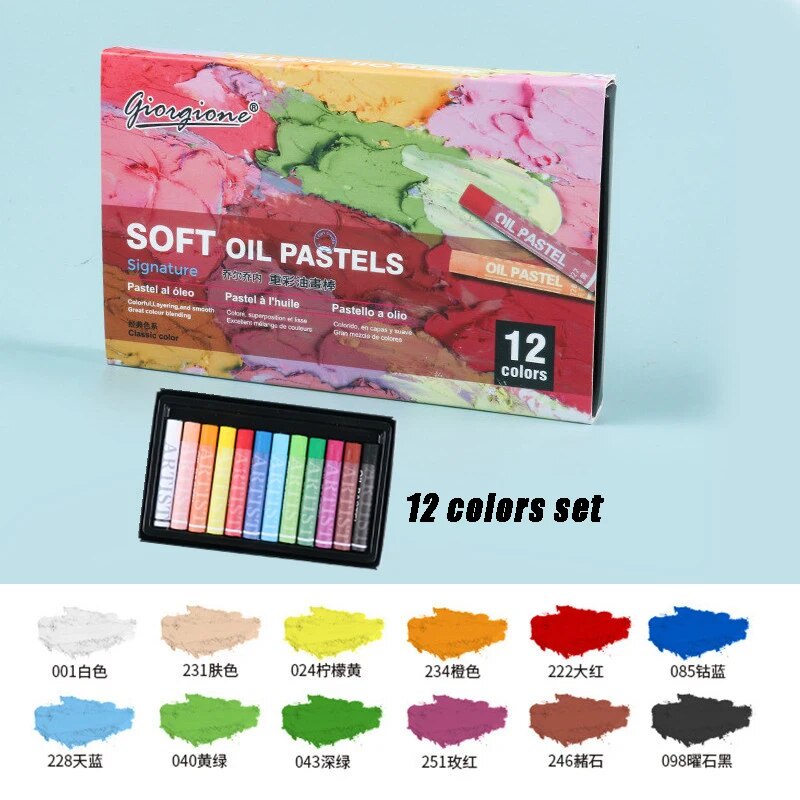 1224/36/48 Colors Soft Oil Pastel Set Drawing Crayon for Kids Artists ...