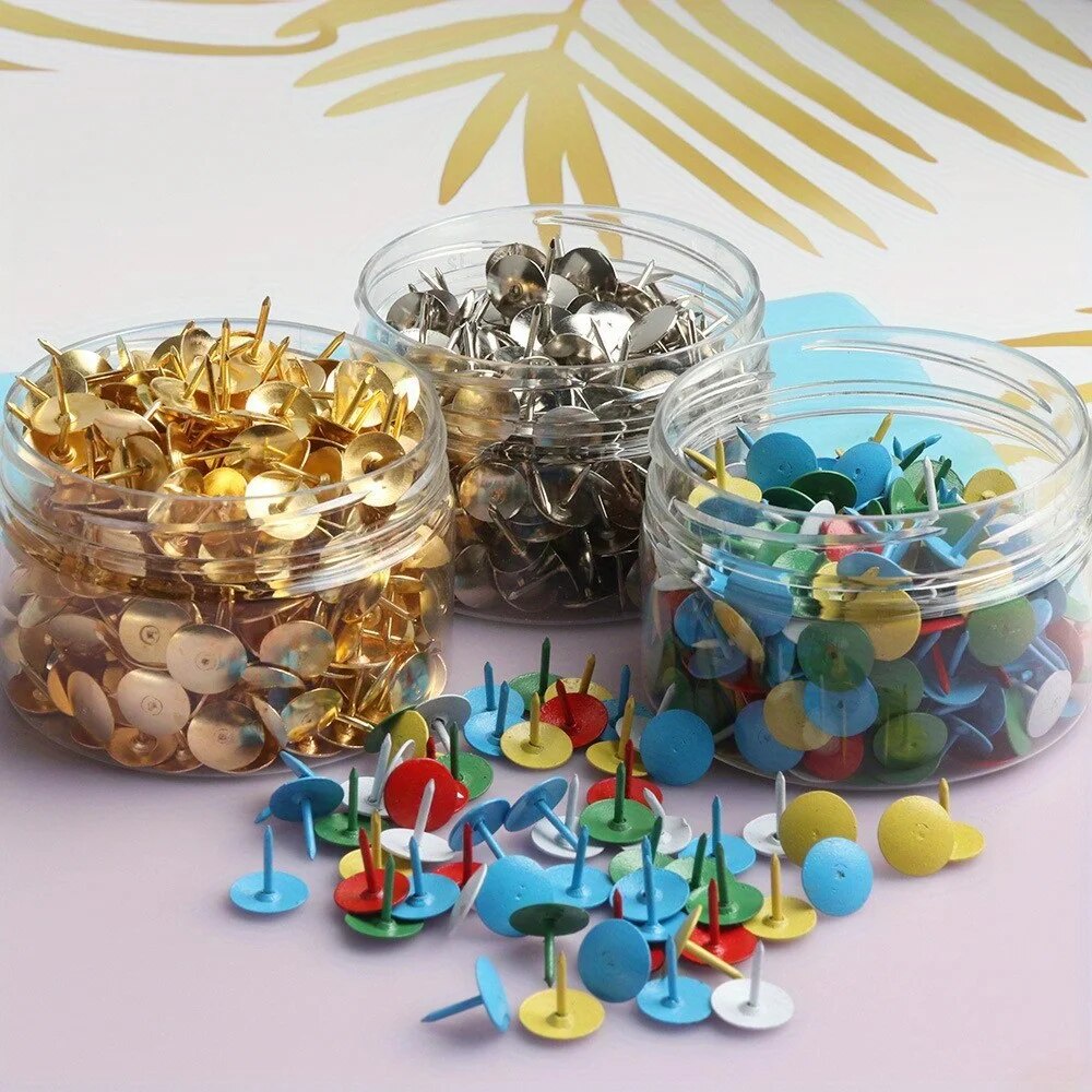 ☁150Pc/Set Colorful Decorative Push Pins, Wall Paper Big Head Pins ...