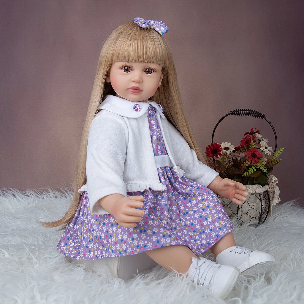 79Z Super Long Hair Princess Reborn Dolls 24 Inch Cloth Body Stuffed ...