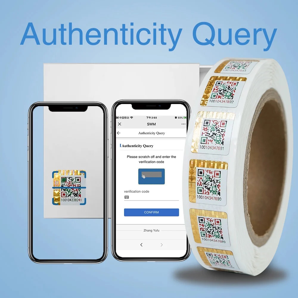 ๑Tamper Proof 3D QR Code Sticker Label Free Authenticity Query Software