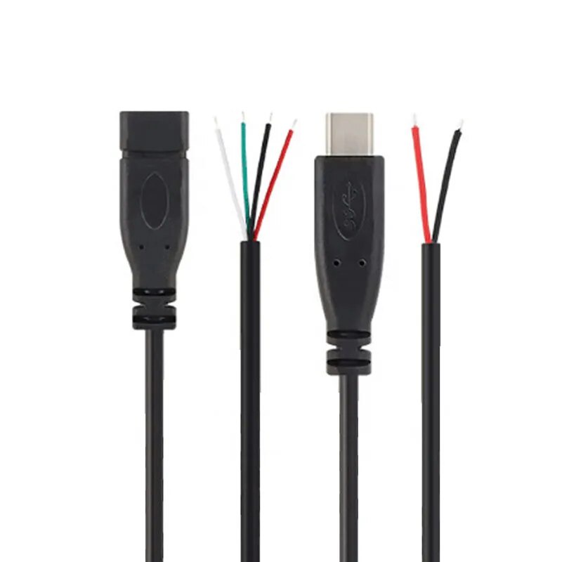 USB Type C 2 Pin 4pins Male /Female to Open End Cable Single End USB ...