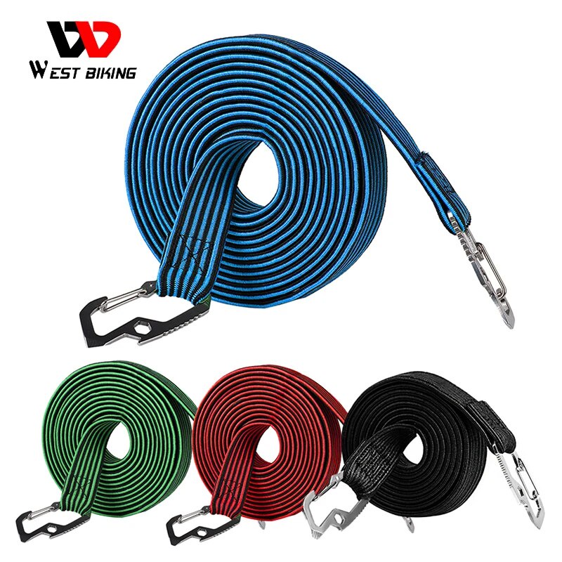 ☆WEST BIKING 2M/4M Cycling Tension Rope Carbon Steel Hook Bike Luggage