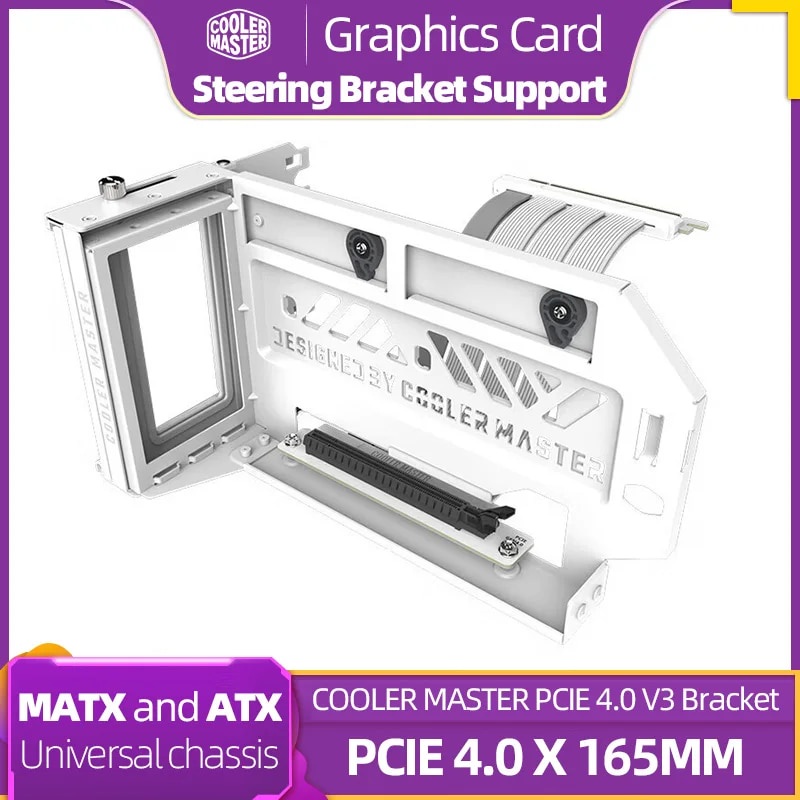 Cooler Master PCIe 4.0 x16 Universal Vertical GPU Kit Riser Holder ATX ...