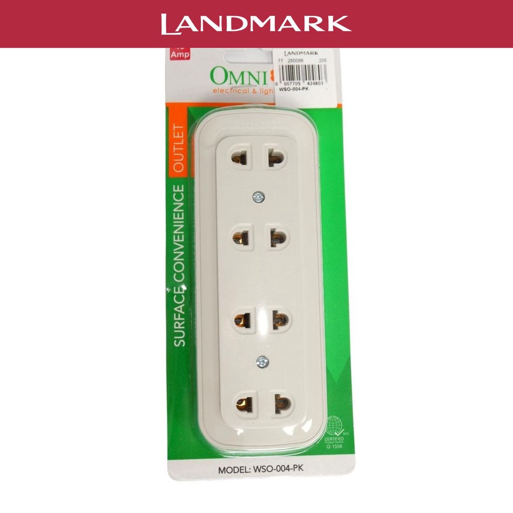 Omni Surface Duplex Convenience Outlet 4 Gang With Plastic Pack