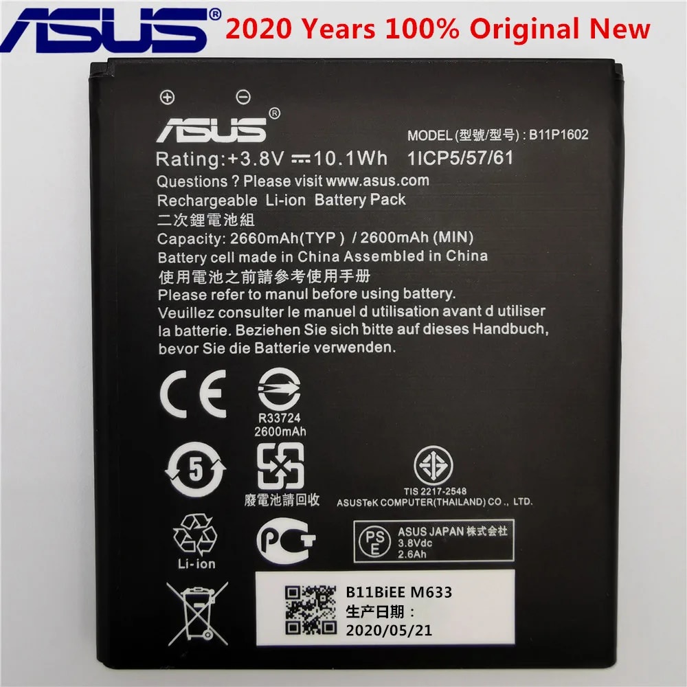 ASUS 100% Original 2660mAh B11P1602 Battery For ASUS Zenfone Go 5 ...