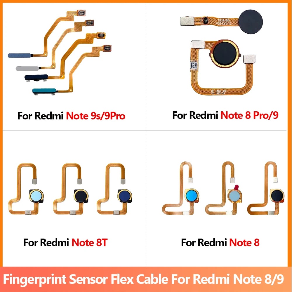 ☽Fingerprint Scanner For Redmi Note 8 8T 8 Pro 9 9S 9 Pro Home Button ...