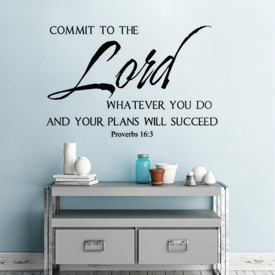 Religious Wall Decal Bible Verse Vinyl Wall Sticker Home Decoration ...