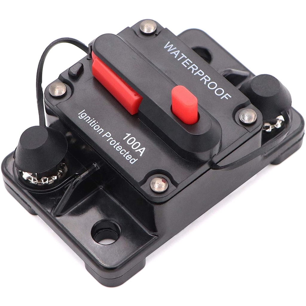 thumbnail image 2 of A ABSOPRO Car Reset Circuit Breaker 125A DC 12-48V Circuit Breaker Fuse Holder For Car Audio Marine Boat Stereo Switch Inverter (Pack Of 3 2 of 9