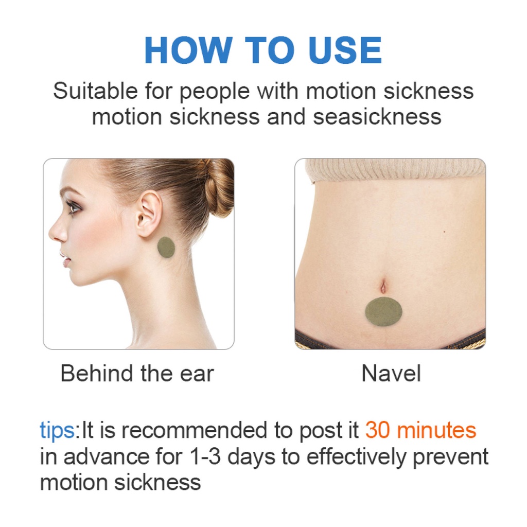 36 PCS Quickacting Motion Sickness Patch Behind the Ear Chinese Herbal
