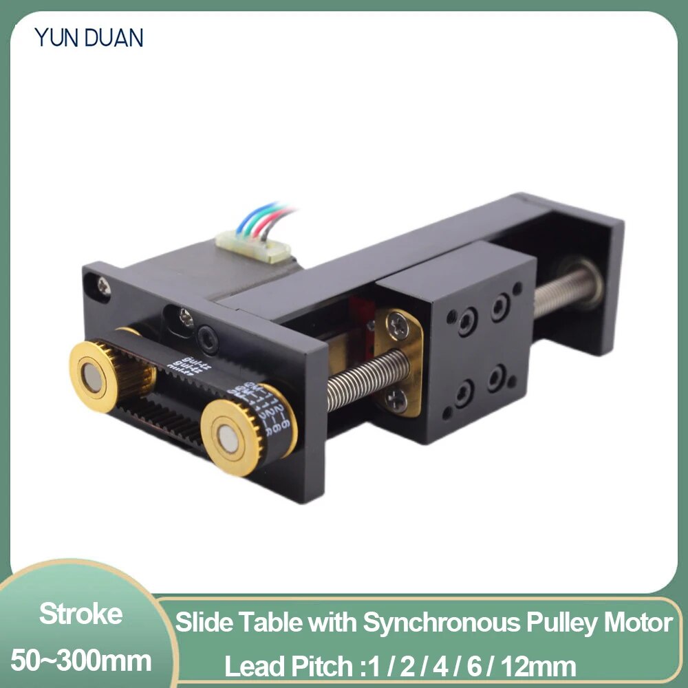 50~300mm Stroke Mini Synchronous Pulley Linear Module Trapezoidal Screw ...