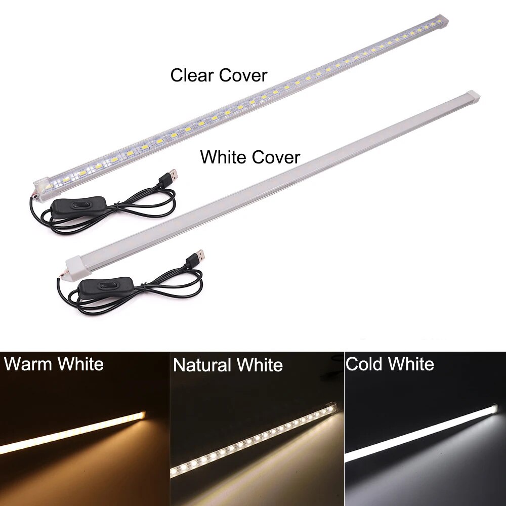 DC 5V LED Bar Light SMD 5630 USB Rigid Strip with Switch Cold Warm ...