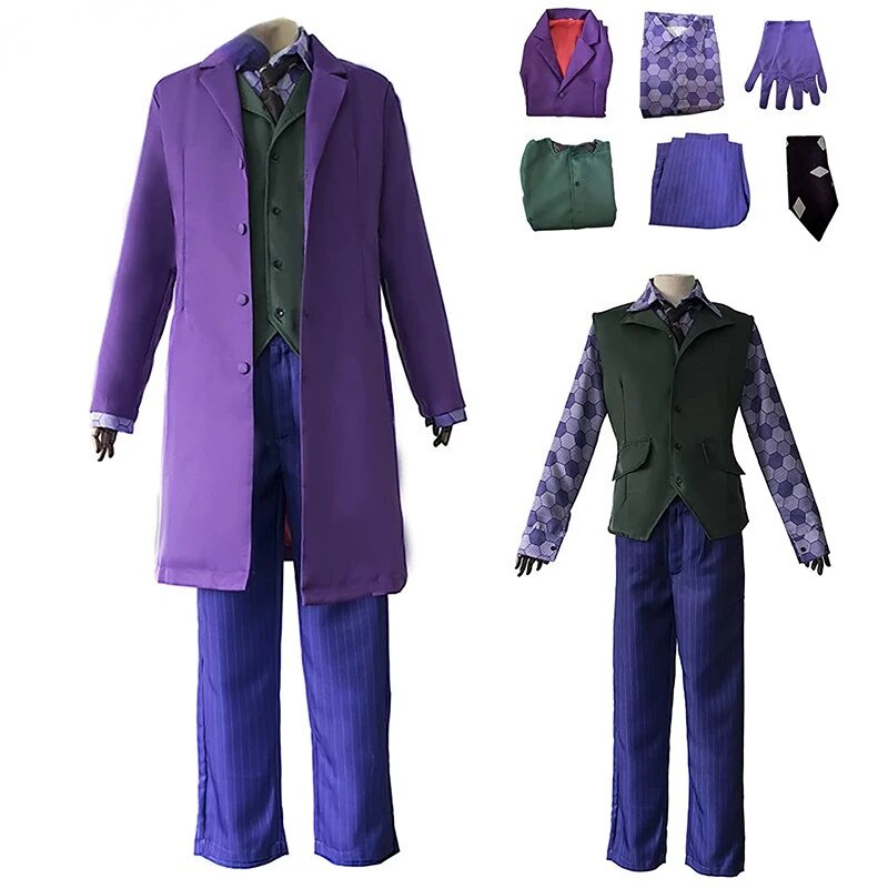 53a Movie Joker Heath Ledger Costume Cosplay Knight Coat Shirt Vest ...