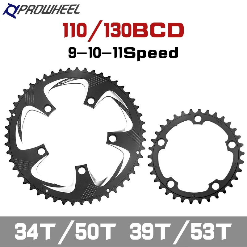 02O PROWHEEL 110BCD 130BCD Road Bicycle Sprockets Double Chainwheel 34T