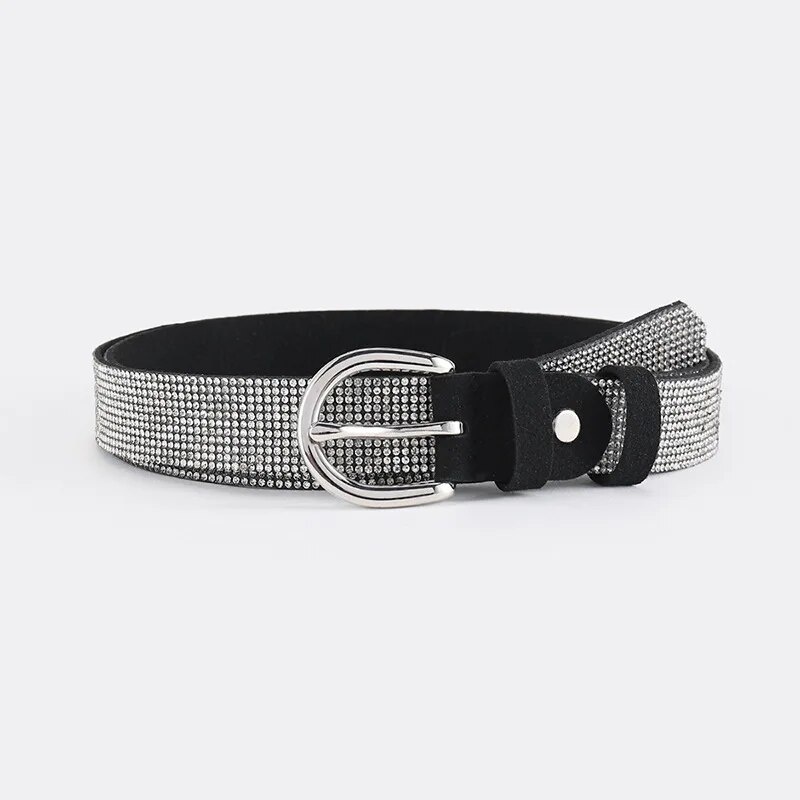 01D New Women Belt Diamond Studded Belt Fashion Versatile Women s Belts