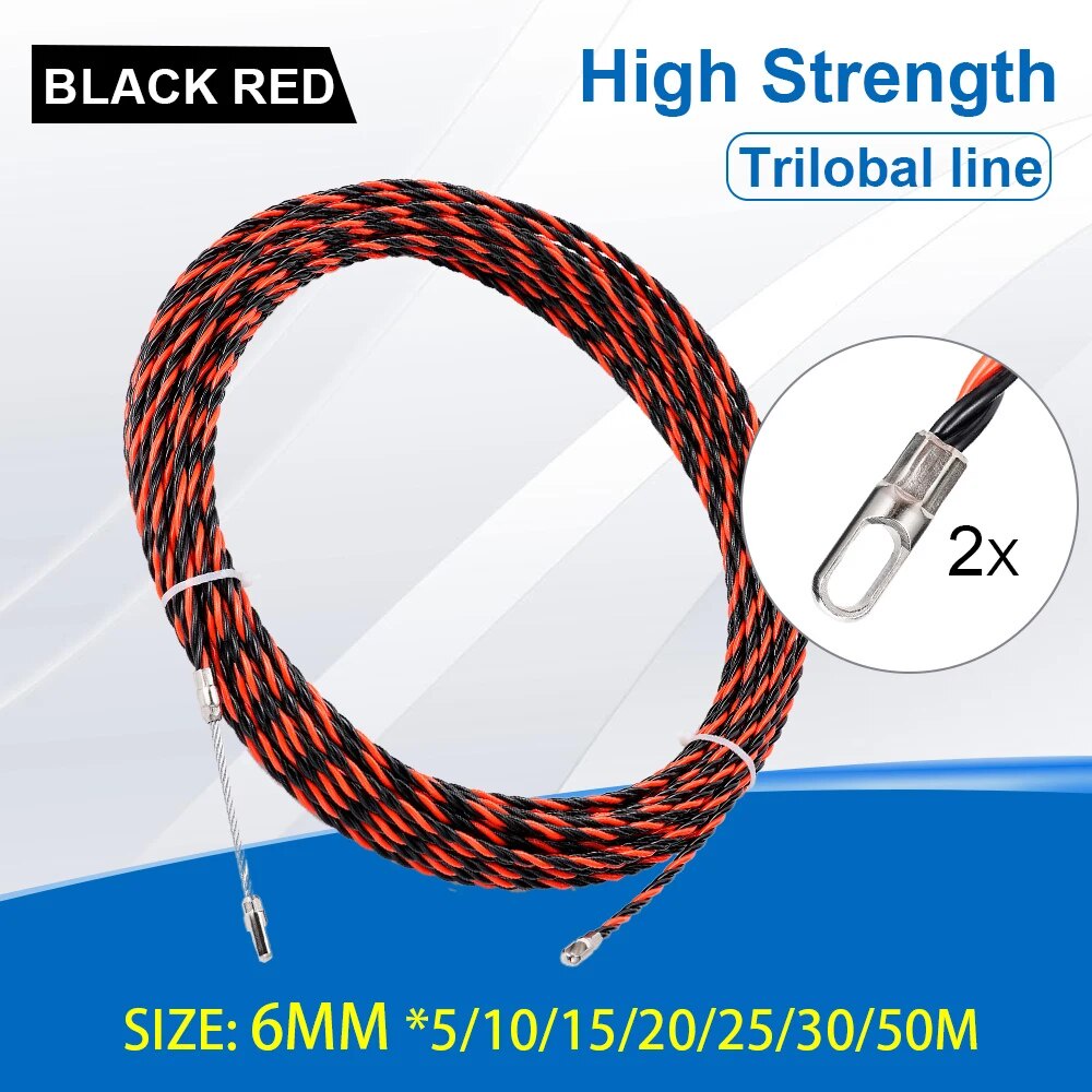 43T Nylon Electric Cable Push Pullers Tape Wire 550M 6mm Cable Puller Fiberglass Electric Cab