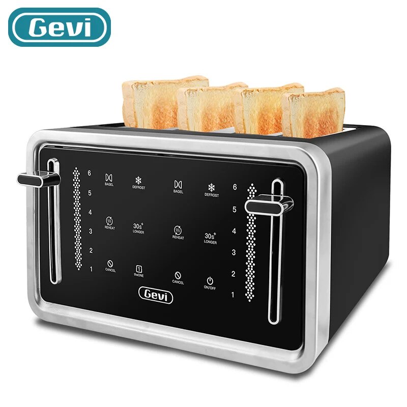 15G Gevi Toaster 4 Slice Led Display Touchscreen Bagel Toaster with