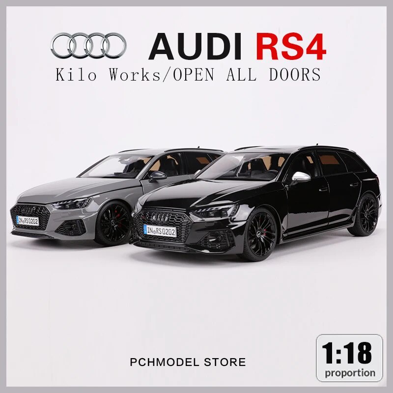 autokol 1:18 Audi RS4 Wagon 2022 Modell Diecast Metall Auto