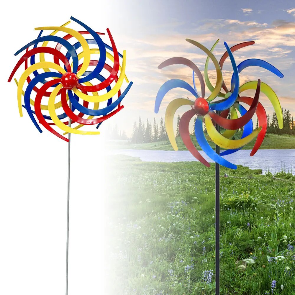 3D Colorful Wind Spinner Bird Repeller Pinwheels Bird Deterrent