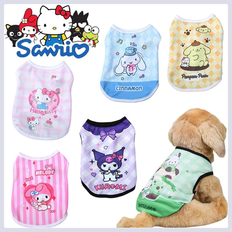 ☭Sanrio Hello Kitty Pet Clothes MyMelody Cinnamoroll Summer Puppy Pet