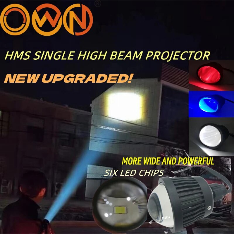 26F OWN HMS SINGLE HIGH BEAM LED PROJECTOR LENS 12V CAR 24V TRUCK FOG ...