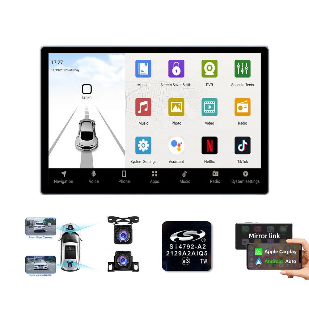 Jmance 13 inch Universal Ram 4GB Rom 64GB 4G Android Auto Carplay FM AM ...