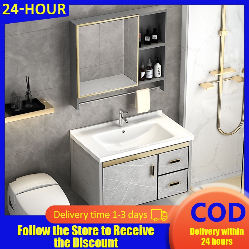 Bathroom Sinks Cabinet complete set lavatory cabinet sink with Mirrow cabinet | Shopee Philippines