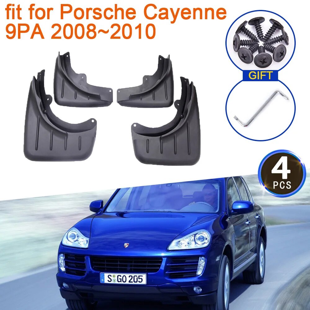 thumbnail image 2 of Set Of 4 Matte Black Mud Flaps For Porsche Cayenne 2008-2010 – Direct Fit Front & Rear Guards 2 of 5