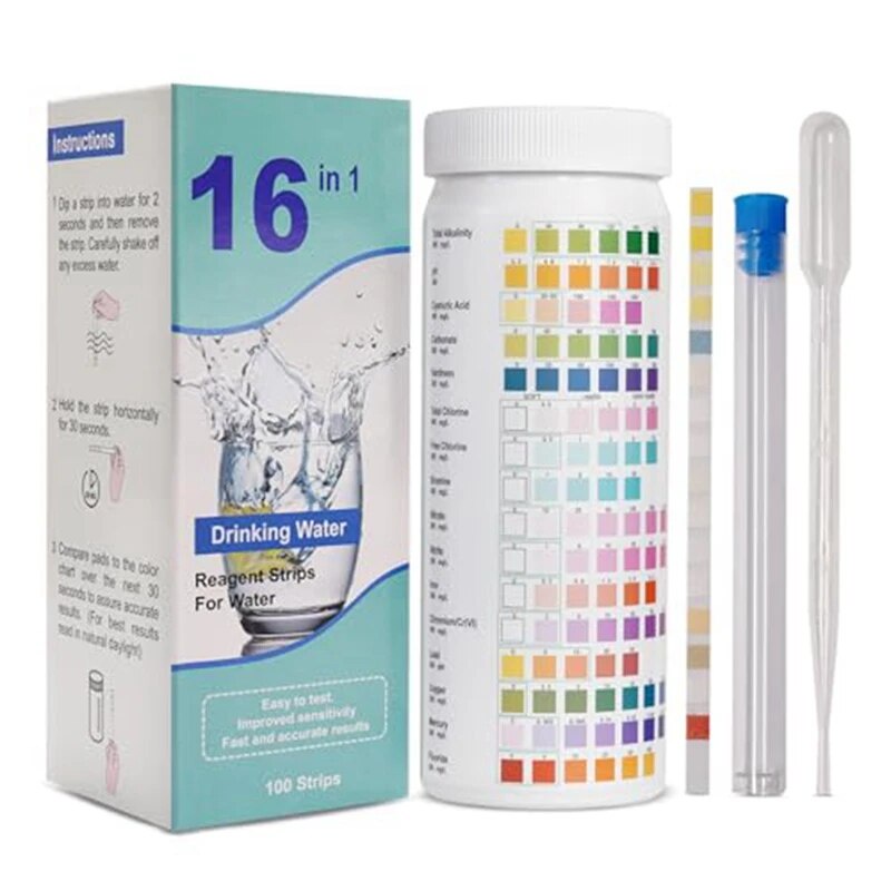 ☢16In1 Water Test Strips Drinking Water Test Kit Fluoride Test Kit