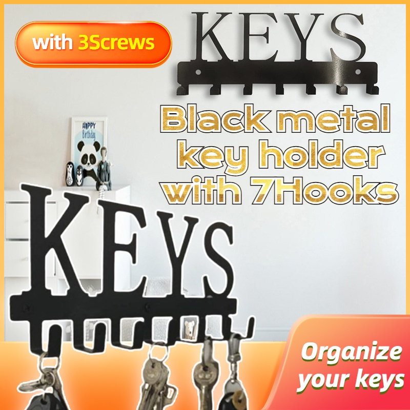 Sweet Home Decors Black Metal Key Holder Front Door Organizer Wall