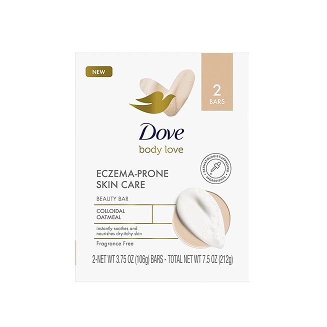 Dove Body Love Eczema Prone Skin Care Beauty Bar With Colloidal Oatmeal Fragrance Free 2 Bars X