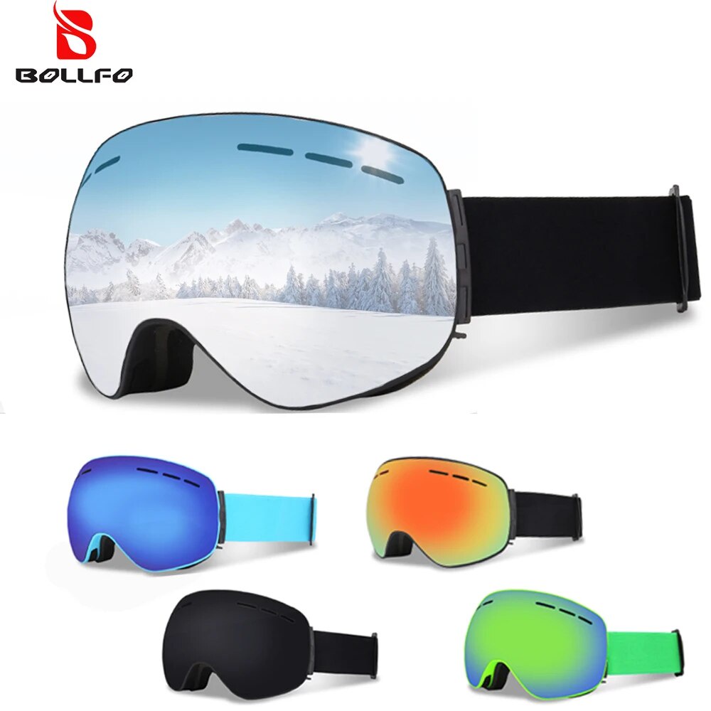 ☾Ski Goggles Magnetic Double Layers Anti-fog Ski Glasses UV400 Skiing ...