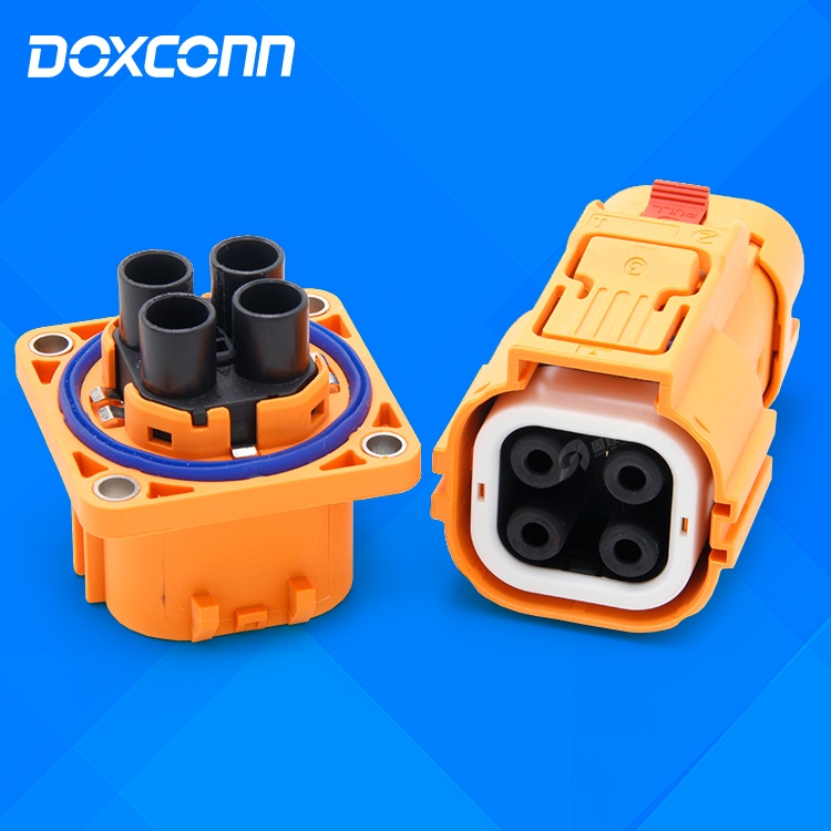 High Voltage Current Connectors 4 Cores Battery Wire Plug Socket For ...