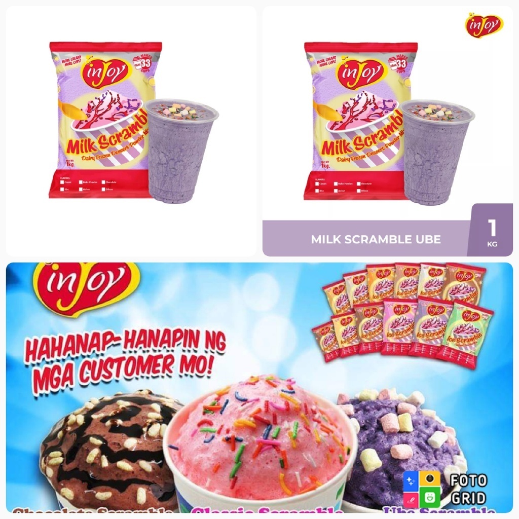 2024 MIX 1KG SCRAMBLE UBE INJOY POWDER FLAVOR SCRAMBLE ICE Shopee Philippines
