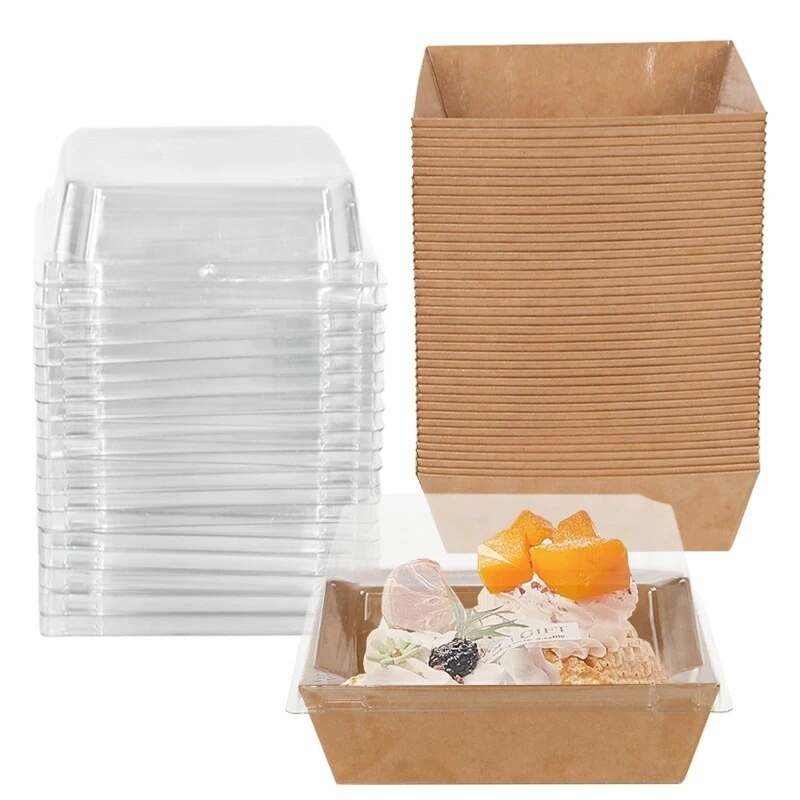 5Pcs Square Baking Food Packaging Box For Cake Box Sandwich Wrapping ...