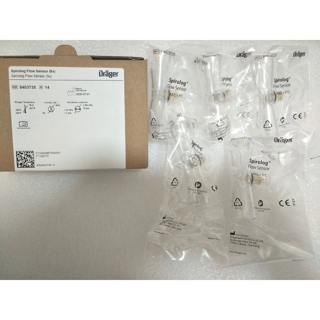 ⁑Spirolog Flow Sensor , PN 8403735 for Drager pack of 5pcs (new