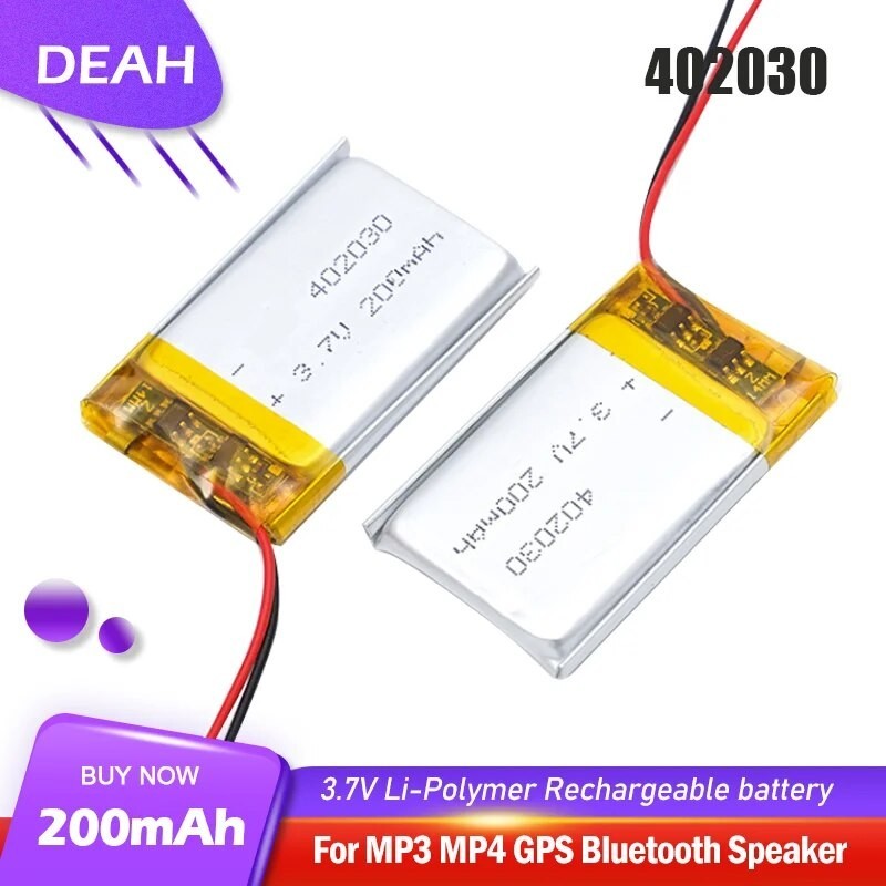 ☄402030 042030 37v 200mah Rechargeable Lithium Polymer Batteries For Mp3 Mp4 Mp5 Gps Ps Toy Led 0162